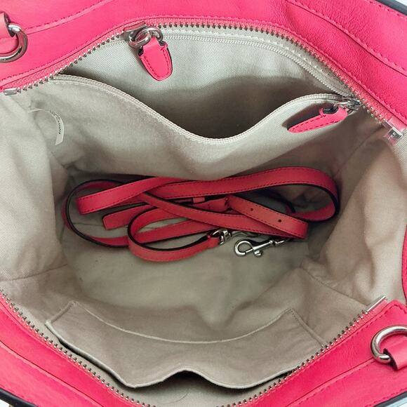 Coach Legacy Mini Tanner Perforated Purse Handbag with Strap Coral Pink - Picture 5 of 7